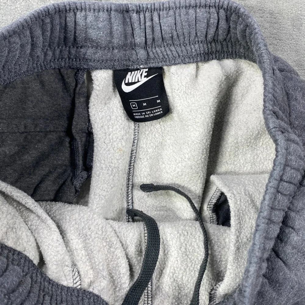 Nike Sweatpants Men Size Medium Pants Gray Fleece Fitness Lounge Drawstring